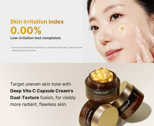 Medicube Deep Vita C Capsule Cream – 5 Türlü C Vitamini Kapsüllü Leke Karşıtı ve Aydınlatıcı Krem (55 g)