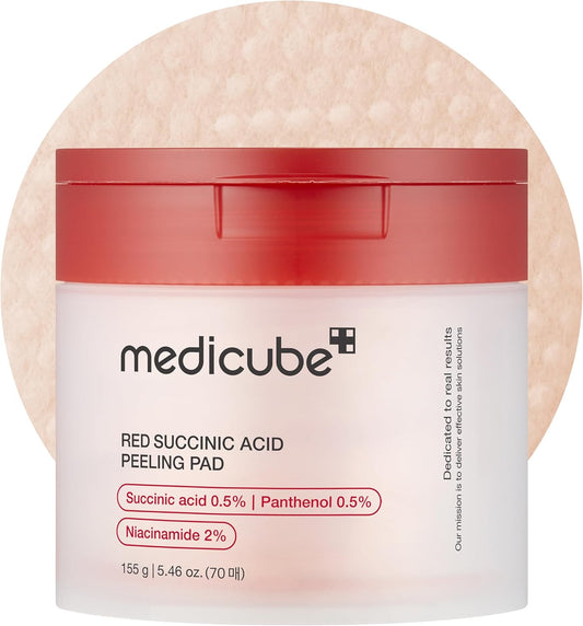 Medicube – Red Succinic Acid Panthenol Pads (Akne, Leke ve Kızarıklık Karşıtı Süksinik Asitli Tonik Pedler)