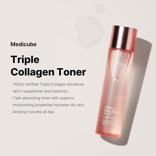 Medicube – Triple Collagen Toner 4.0 (Kolajen + Hyaluronik Asit + Niasinamid İçeren Yoğun Nemlendirici Tonik)