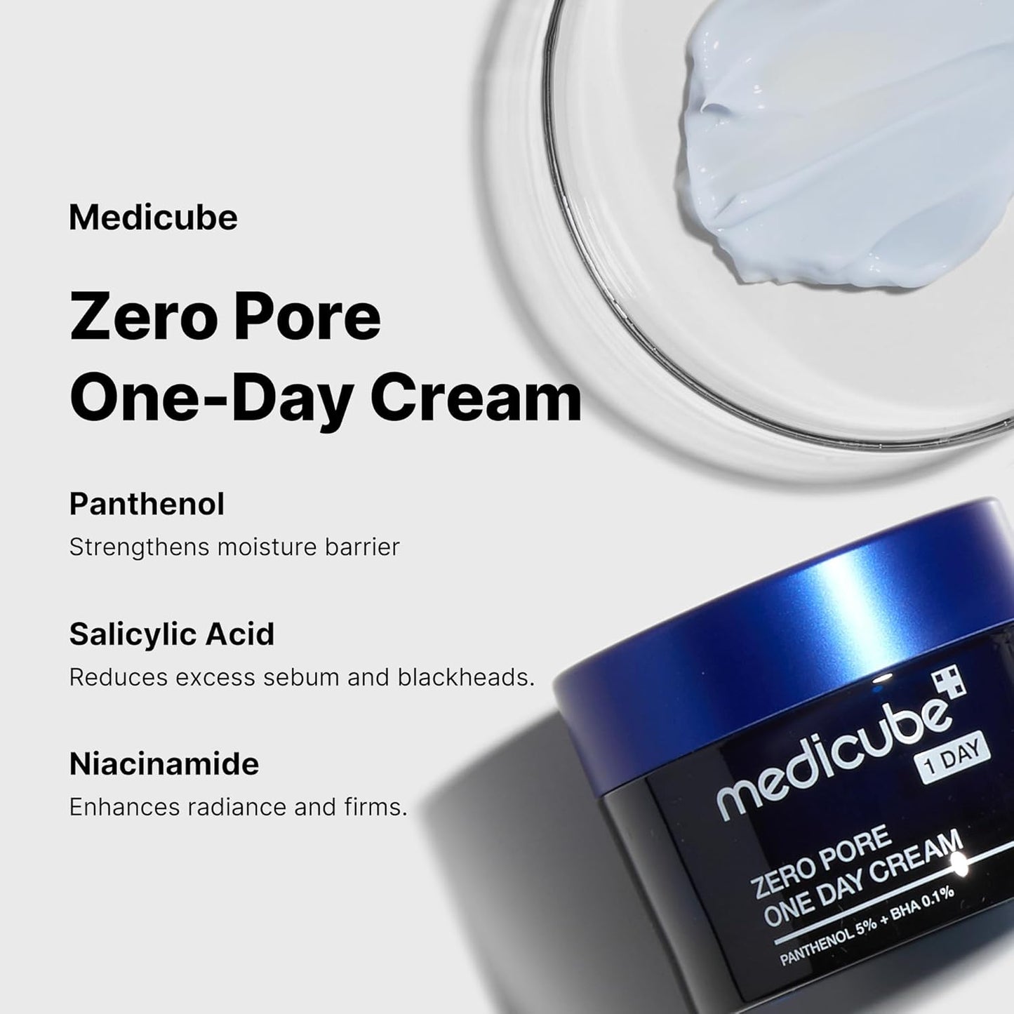 Medicube – Zero Pore One Day Cream (BHA + Panthenol + Niacinamide İçeren Gözenek Sıkılaştırıcı Krem)