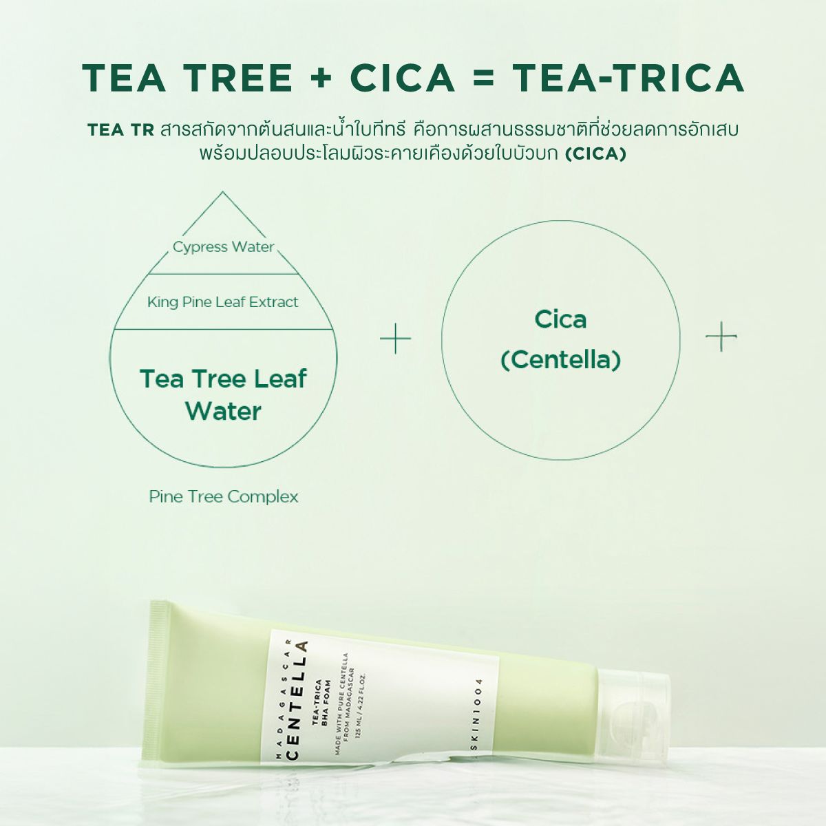 SKIN1004 – Tea-Trica BHA Foam (Akne Karşıtı Derin Temizleyici Köpük)